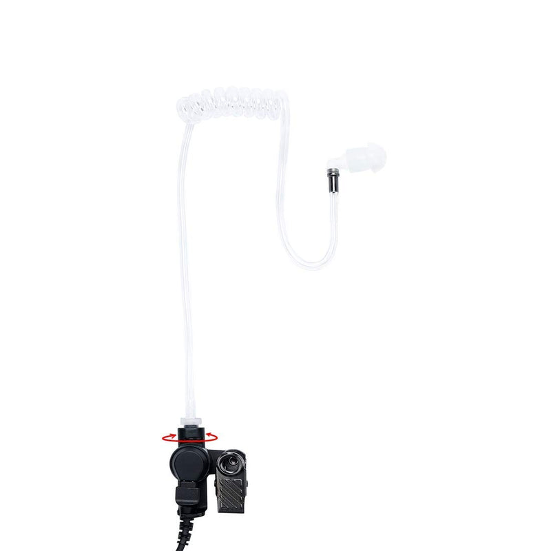 [Australia - AusPower] - KS K-STORM Covert Acoustic Tube Walkie Talkie Earpiece Headset with Mic Compatible with 2 Pin Kenwood Two Way Radio, PU Material, Black (Kenwood) 