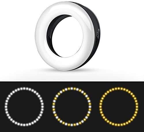 [Australia - AusPower] - XINBAOHONG Selfie Ring Light Rechargeable Portable Clip-on Selfie Fill Light with 40 LED for Smart Phone Photography, Camera Video, Girl Makes up 