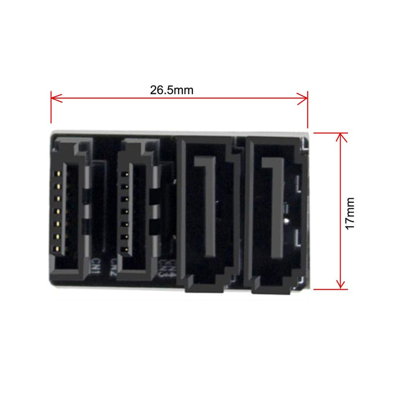 [Australia - AusPower] - NFHK Dual SATA 7Pin Female to 7Pin Male 360 Degree Angled Adapter Low Profile for Desktops SSD HDD Mainboard Motherboard Dual SATA 360 Angled 