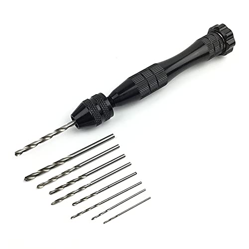 [Australia - AusPower] - KINGFOREST Pin Vise Hand Drill for Resin Casting Molds, Steel Hand Drill with 20 PCS Drill Bits (0.8-3 mm), for Wood, Manual Work DIY, Jewelry, Assembling, Model Making?Black? black 