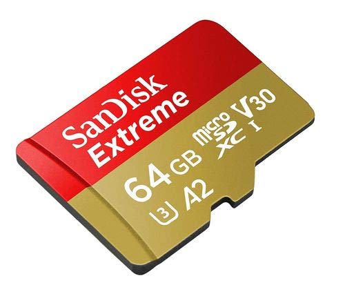 [Australia - AusPower] - SanDisk Extreme V30 A2 64GB MicroSD Memory Card for DJI Mavic Mini 2 Drone Class 10 4K SDXC Bundle with (1) Everything But Stromboli Micro Card Reader 