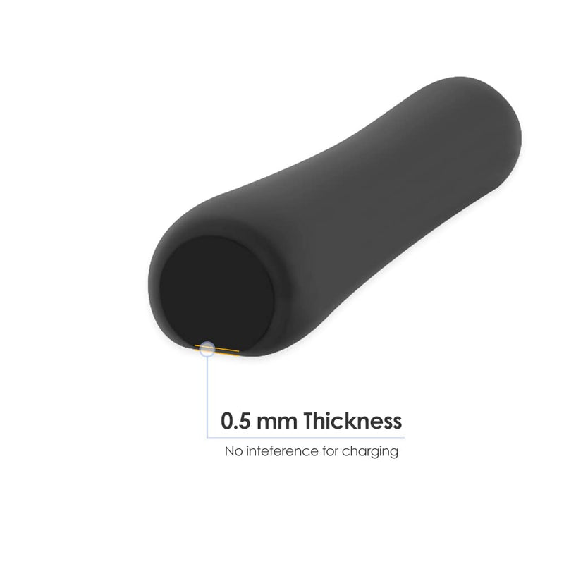 [Australia - AusPower] - ProElife 2-Pack Ergonomics Grip Holder for Apple Pencil 2nd Gen Stylus Accessories, Slim Silicone Protective Sleeve Cover Holder without Interference for Apple Pencil 2 Magnetic Charging (Black/White) Black/White 
