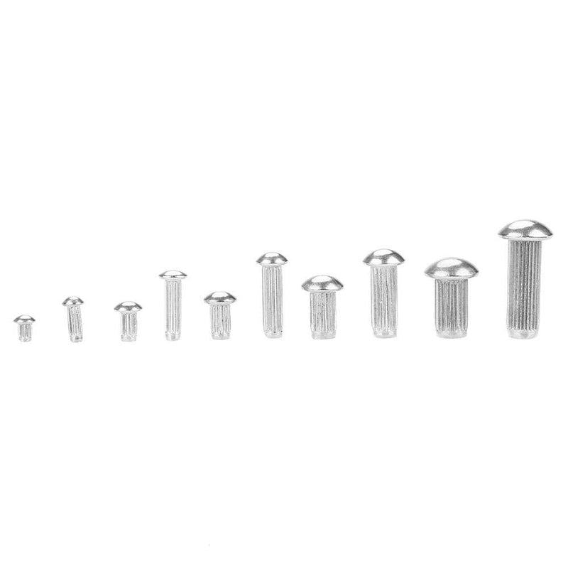 [Australia - AusPower] - 160pcs Solid Rivets Round Head Knurled Shank M2-M5 Stainless Steel Solid Rivets Assortment Set with Plastic Box Marked Clearly M2/M3/M4/M5 