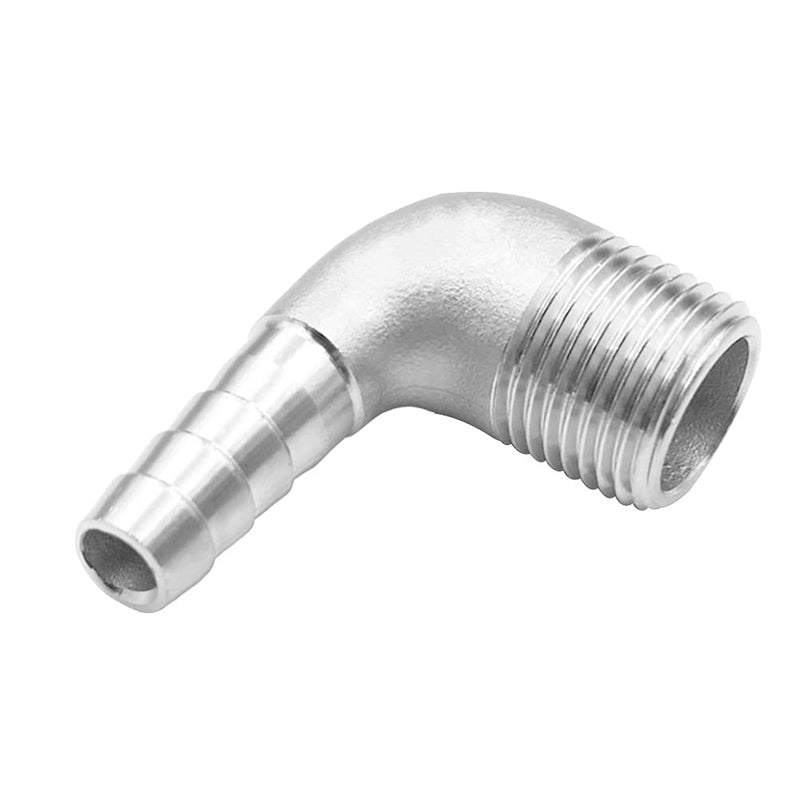 [Australia - AusPower] - Joywayus 3/8" Hose Barb x 1/2" NPT Male Home Brew Pipe Fitting Stainless Steel 90 Degree Elbow Adapter 3/8" Barb x 1/2" NPT 