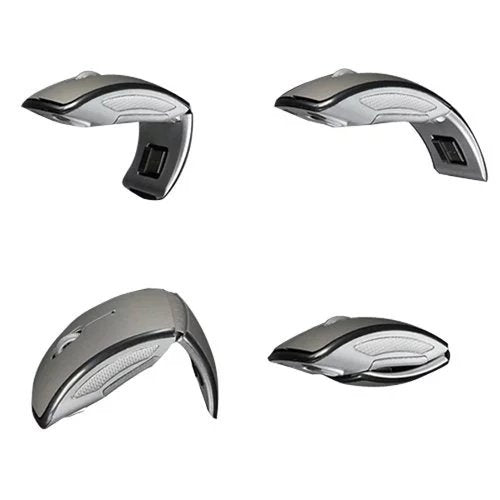[Australia - AusPower] - Foldable 2.4GHz Wireless Mouse Mouse for The PC Computer Mouse Foldable Folding Mouse/Mice + USB 2.0 Receiver for PC Laptop-Silver 
