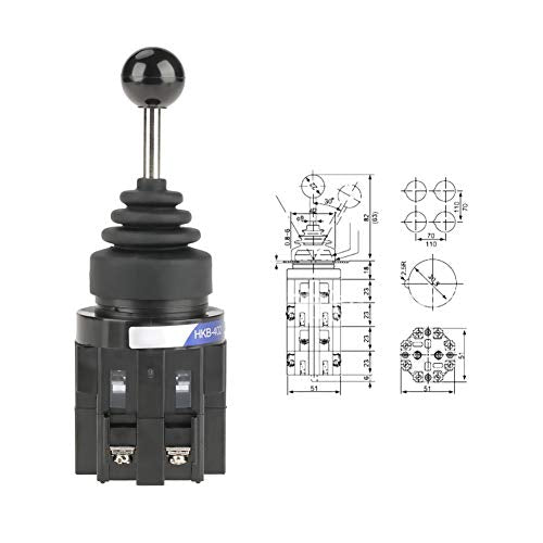 [Australia - AusPower] - CS-402 4NO 4 Position Joystick Switch, Return Momentary Joystick Switch 30mm Monolever Joystick Switch 4NO Angle ±30° for Industrial Control AC 50hz and DC Circuits 