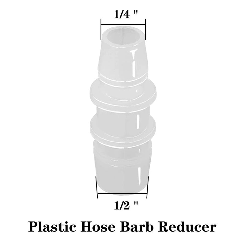 [Australia - AusPower] - ANPTGHT 1/2" to 1/4" Hose Barb Reducer Pipe Fittings Adapter Plastic Joint connector Splicer Mender for Aquarium Household Transport Fuel Gas Liquid Air (Pack of 4) 1/2"-1/4" 