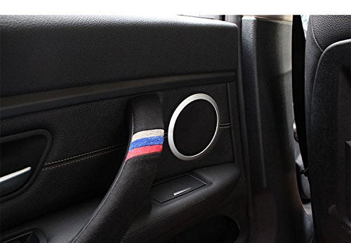 [Australia - AusPower] - iJDMTOY Set of 4 Silver Speaker Decoration Ring Cover Trims Compatible with 2012-2018 BMW F30 F31 3 Series 320i 328i 335i 340i M3 F32 F33 4 Series 428i 435i 440i F30 F32 3 4 Series 