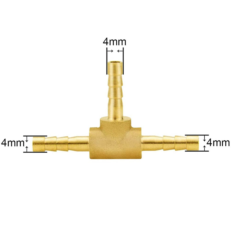 [Australia - AusPower] - Joywayus Hose Barb Fitting 5/32"(4mm) ID Hose Brass Fitting Air Fuel Water Pipe Gas Tubing 4mm(5/32") 