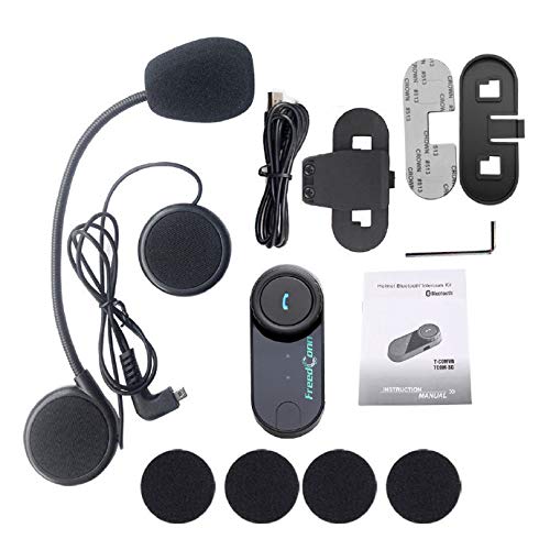 [Australia - AusPower] - FreedConn TCOM VB Motorcycle Helmet Bluetooth Intercom Headset Communication Systems Kit, for 2 or 3 Riders, FM Radio / MP3/GPS Connective/Range 800m / Handsfree / 1 Pack Changeable Hard & Soft Mic Single Pack of Hard Mic Cord 