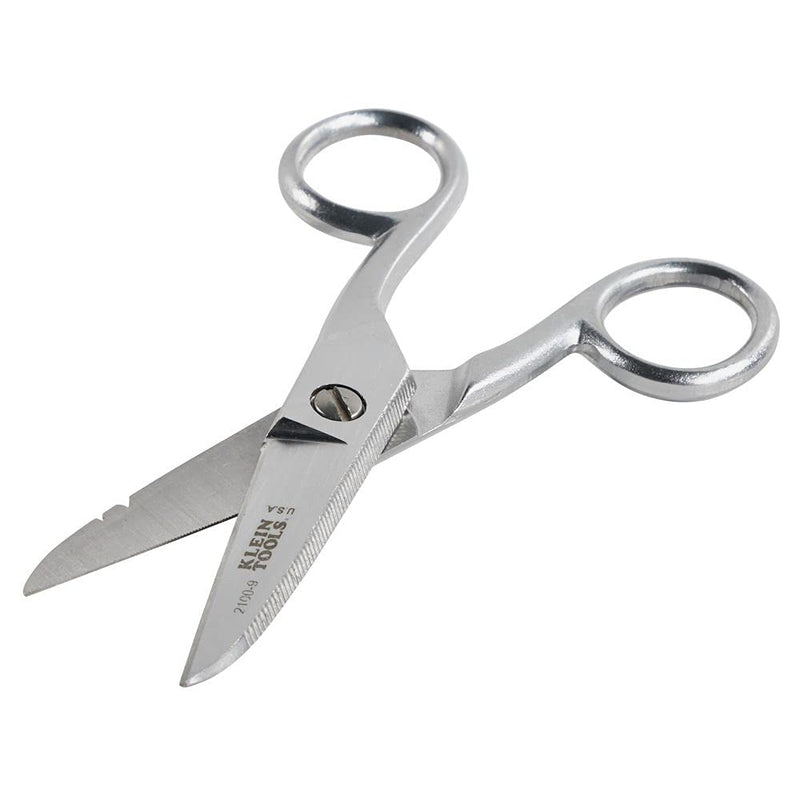 [Australia - AusPower] - Klein Tools 2100-9 Stainless Steel Electrician's Scissors with Stripping Notches, 5-1/4-Inch 