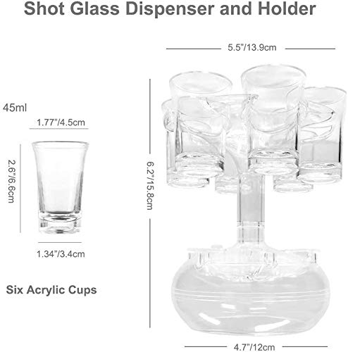 [Australia - AusPower] - 6 Shot Glass Dispenser and Holder Shot Dispenser for Filling Liquids Shots Dispense 