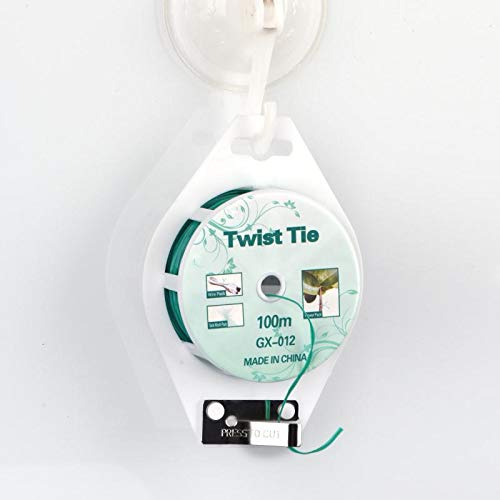 [Australia - AusPower] - YDSL 328ft (100m) Twist Ties, Green Garden Plant Ties with Cutter for Gardening and Office Organization, Home 