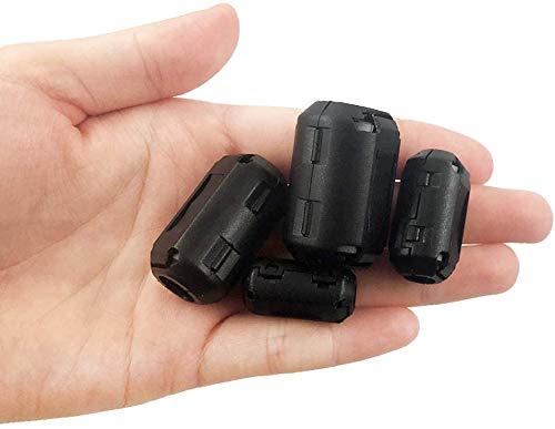 [Australia - AusPower] - XShine (Pack of 20pcs) Clip-on Ferrite Ring Core RFI EMI Noise Suppressor Cable Clip for 3mm/ 5mm/ 7mm/ 9mm/ 13mm Diameter Cable, Black 
