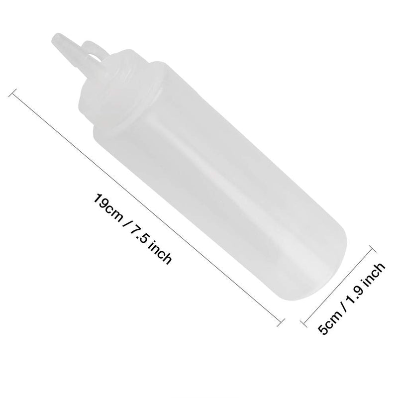 [Australia - AusPower] - BORDSTRACT 10PCS/Set 240ml Condiment Squeeze Squirt Bottles, Plastic Condiment Dispenser for Sauce Ketchup Oil Cream Vinegar Salad Dressing(White) White 