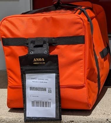 [Australia - AusPower] - ANOA Shipping Tag  a Reusable Shipping Tag That Holds FedEx, UPS, DHL Shipping Labels for Golf Clubs, Cases, and Baggage, Black 