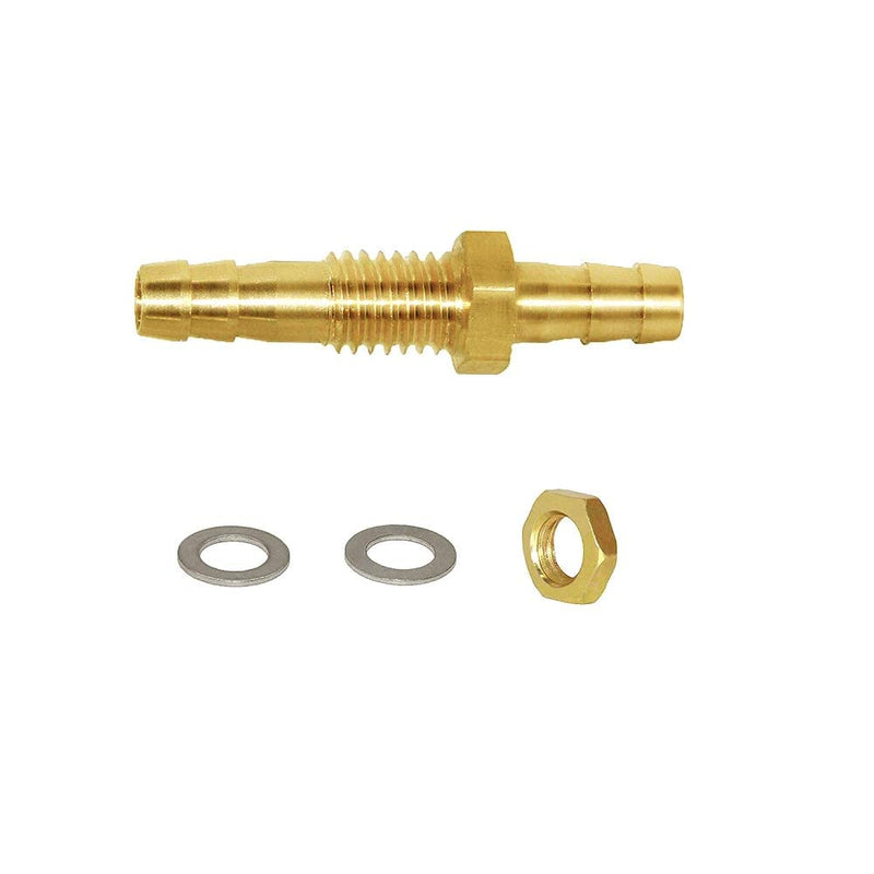 [Australia - AusPower] - Joywayus 2pcs 1/4'' ID Hose Barb Thru-Bulk Head Hex Union Brass Fitting with Flat Washer Gasket Water/Fuel/Air 1/4×1/4-2 Pack 