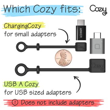 [Australia - AusPower] - Charging Cable Cozy by Cozy (USB-A to USB-C Black (No Adapter Included)) USBC Black (No Adapter Included) 