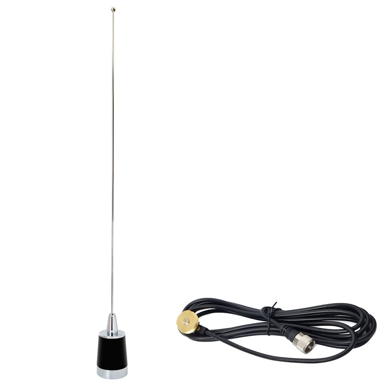 [Australia - AusPower] - HYSHIKRA Dual Band NMO Antenna, UHF VHF 21inches Whip Antenna with Mount Bracket 4meter(13.1ft) PL259(UHF Male) RG58 Coax Cable for Yaesu Kenwood Midland Trunk Car Mobile Radio Transceiver 