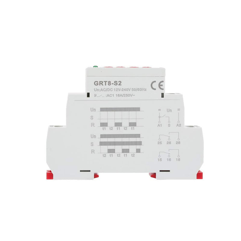 [Australia - AusPower] - Timer Relay AC/DC 12-240V Mini Asymmetric Cycle Timer Relay Switch 35mm DIN Rail Delay Time Relay ON/Off Repeat Delay Time Relay Switch for Cyclic Delay Control 