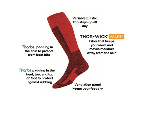 [Australia - AusPower] - thorlos unisex-adult Skx Max Cushion Ski Over the Calf Socks Medium Schuss Pink 