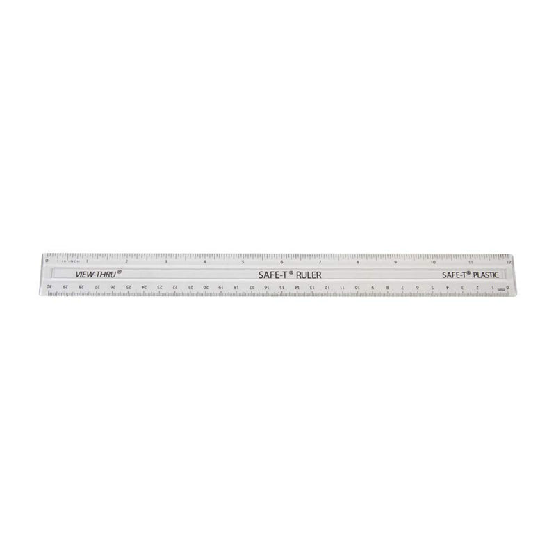 [Australia - AusPower] - hand2mind 12 inch Transparent Safe-T Semiflexible Plastic Rulers, Safety Ruler for Measurement, Safety Kids School Supplies, Straight Shatter-Resistant Rulers (Pack of 24) 