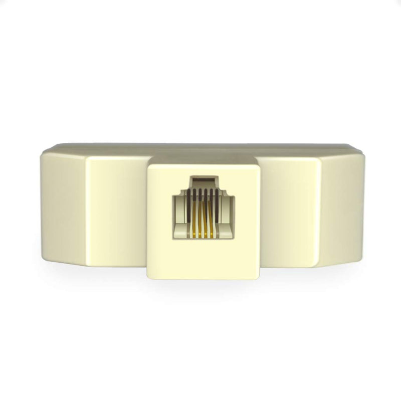 [Australia - AusPower] - NECABLES (2 Pack) Phone Splitter 4 Way Telephone Adapter RJ11 6P4C 1 Female to 4 Females for Landline and Fax Ivory 