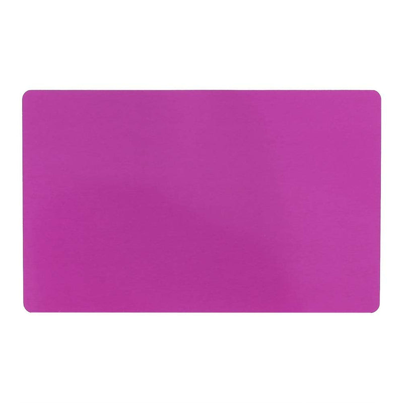 [Australia - AusPower] - 50pcs Business Cards 5 Colors Impressive Blanks Laser Mark Engraved Business Cards Metal Smooth Business Cards Business Visiting Name Cards 86x54x0.22mm(Purple) Purple 