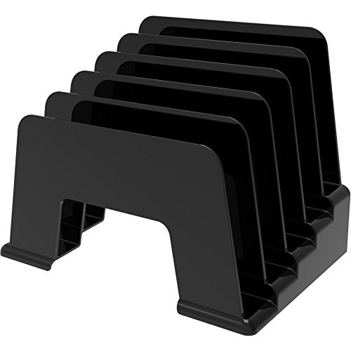 [Australia - AusPower] - 1InTheOffice Plastic Incline Desktop File Sorter, 6 Compartments, Black 