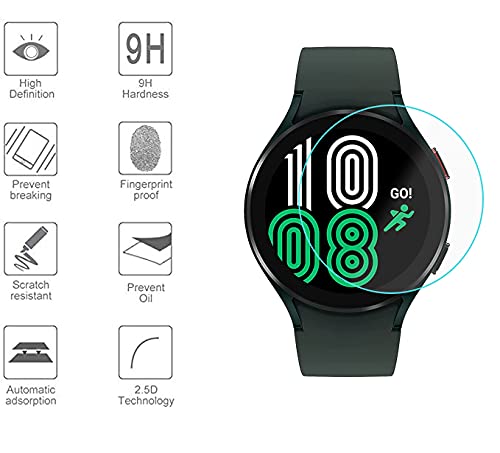 [Australia - AusPower] - 3-Pack for Samsung Galaxy Watch 4 (44mm) Smartwatch Screen Protector Tempered Glass for Samsung Galaxy Watch 4 44mm Smartwatch [2.5D 9H Hardness][Anti-Scratch] 