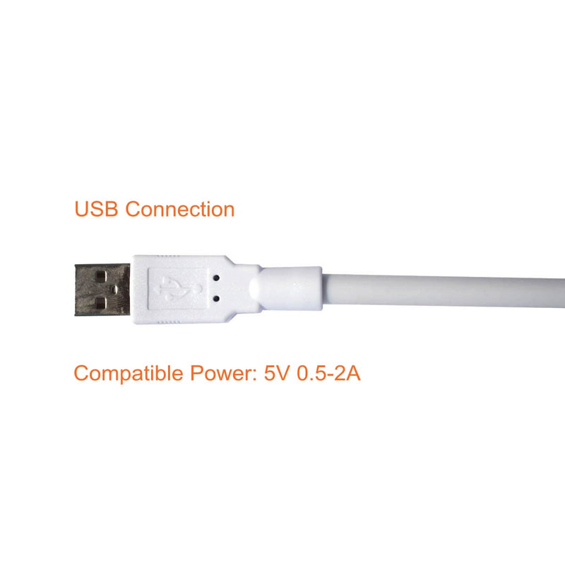 [Australia - AusPower] - EBYPHAN Mini USB Light for Laptop, Flexible USB Keyboard Light, Dimmable USB Lamp(14-LED-Bead, 3-Level Adjustable Brightness, On/Off Touch Switch, White) 