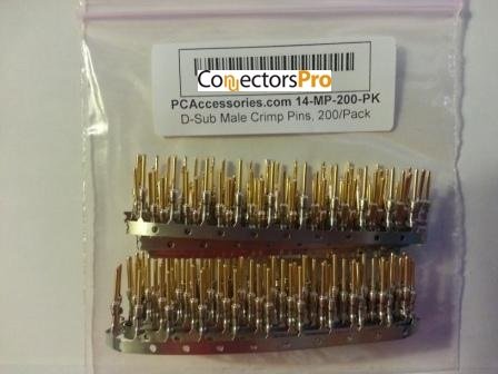 [Australia - AusPower] - PC Accessories - Connectors Pro D-Sub Male Crimp Pins, 200/Pack Gold Plated DB Crimping Pi 