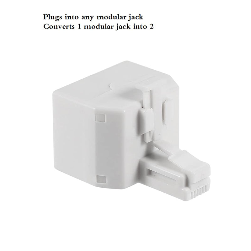 [Australia - AusPower] - Duplex Jack Phone Wall Adapter-1 to 2 Modular Wall Jack Phone Line RJ11 Converter Adapter Splitter for Home Office ADSL DSL Fax Model Cordless Phone System (2 Way Splitter(3Pack)) 2 Way Splitter(3Pack) 