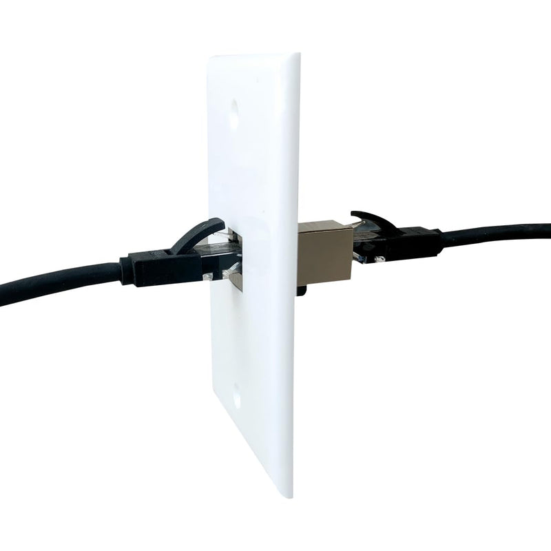 [Australia - AusPower] - BOPLAT Single Gang Ethernet CAT7 Wall Plate Female to Female - 1 Port Shielded Network CAT 7 RJ45 Keystone Jack Outlet Wallplate for CAT8/CAT7/CAT6 Cables - White 1CAT7-WH 