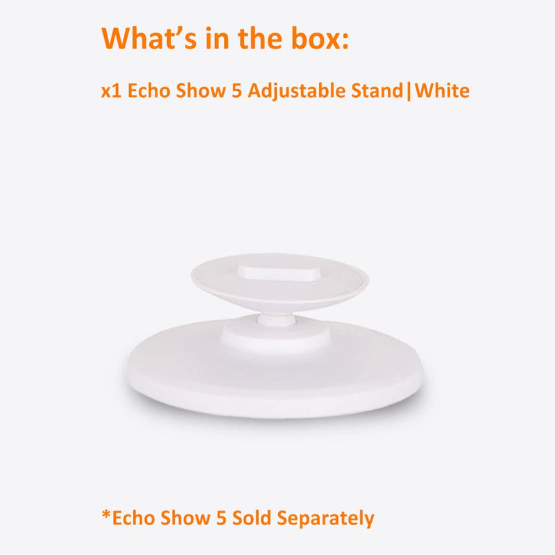 [Australia - AusPower] - AutoSonic Stand for Echo Show 5 (1st Gen and 2nd Gen) | Adjustable Design Compatible with Alexa Show 5 | Magnetic,Swivel and Tilt | White 