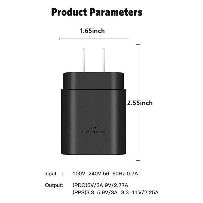[Australia - AusPower] - nabowei USB-C Super Fast Charger PD 25W Wall Block with 1.5M Cable Compatible Samsung Galaxy S21S21+S21UltraS20S20+S20 UltraNote 20Note 20 10Note10+ (2 Pack) (XHD-PD25W) 