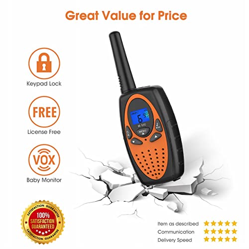 [Australia - AusPower] - Two Way Radios for Adults, Topsung M880 FRS Walkie Talkie Long Range with VOX Belt Clip/Hands Free Walki Talki with Noise Cancelling for Women Kids Camping Hiking Cruise Ship (Orange 2 in 1) M880 orange 