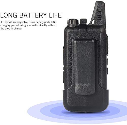 [Australia - AusPower] - Zastone X6 Rechargeable Long Range Two-Way Radios with Earpiece 2 Pack 3W 16-Channel UHF Walkie Talkies 2Pack Black01 