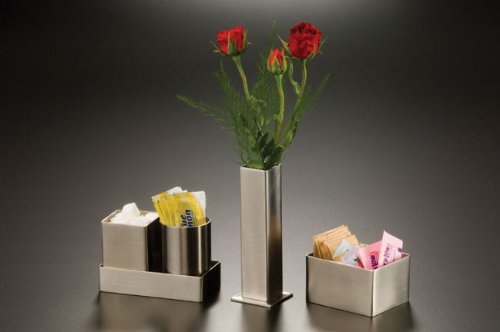 [Australia - AusPower] - American Metalcraft SSPH4 Stainless Steel Rectangular Sugar Packet Holder, 2.75" L x 3.25" W, Satin Finish , Silver 