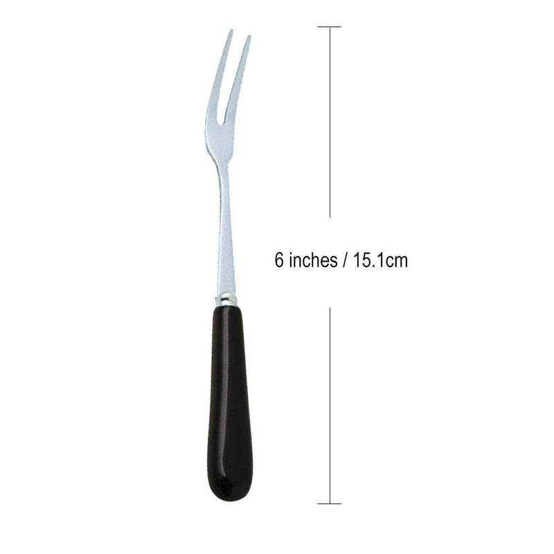 [Australia - AusPower] - Stainless Steel Fork with Black Handle Silverware Cocktail Tasting Appetizer Cake Fruit Forks 6 inches Pie Fork Tableware Tea Dinner Server Spoon Kitchen Accessory Wedding Party 