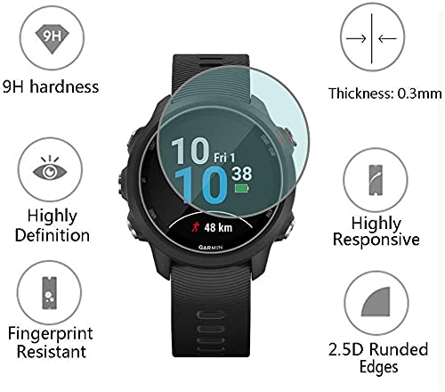 [Australia - AusPower] - Compatible for Garmin Forerunner 55 Screen Protector with Case, Lamshaw (2+1Pack) Tempered Glass Film Full Coverage + Soft TPU Protective Case Compatible for Garmin Forerunner 55 Smartwatch (1*black case+2*glass film) 1*black case+2*glass film 