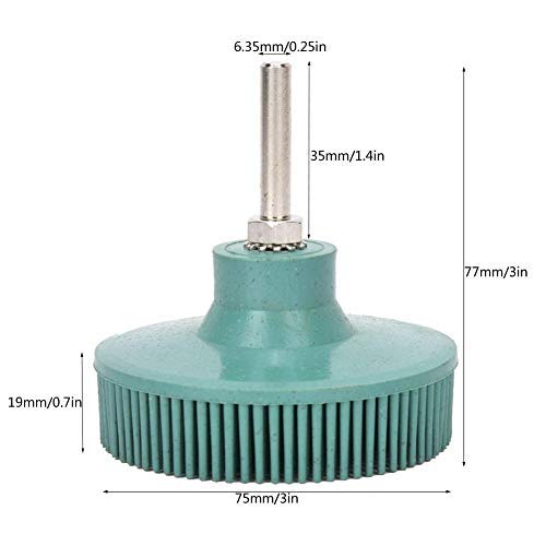 [Australia - AusPower] - Bristle Brush Disc 3 Inch Rubber Abrasive Brush Polishing Grinding Wheel for Burr Rust Removal(Green) 