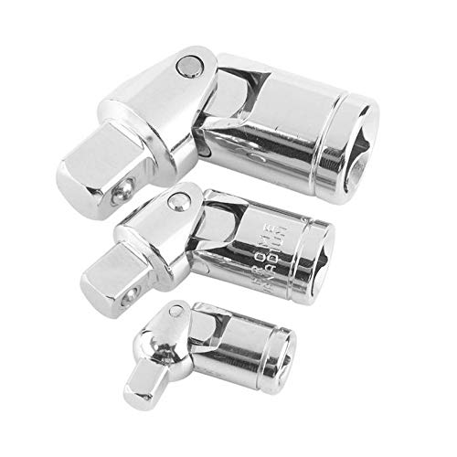 [Australia - AusPower] - MAEXUS Universal Joint Socket, 1/4", 3/8", 1/2" Universal Joint Socket Sets, 3 Pcs Swivel Extension Drive U-Joints Drive Universal Joint, Universal Bendable Adapter Socket Tools for Father's Day 
