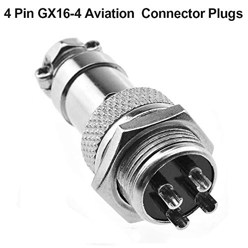 [Australia - AusPower] - Aviation Plug Connector 5 Pairs GX16-4 Aviation Plug Male Female Panel Metal Wire Connector 16mm Socket (5 Pcs Male+5 Pcs Female 4 Pins Aviation Plug) 4 Pins 5-Pack 