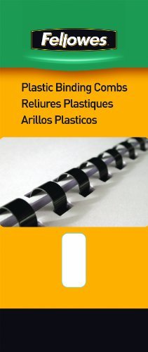 [Australia - AusPower] - Fellowes Plastic Comb Bindings, 3/8 inch Diameter, 55 Sheet Capacity, Black, 100 Combs/Pack 