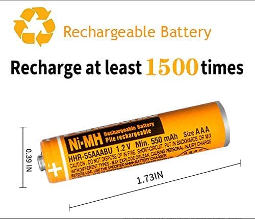 [Australia - AusPower] - 12 Pack HHR-55AAABU NI-MH Rechargeable Battery for Panasonic 1.2V 550mAh AAA Battery for Cordless Phones 