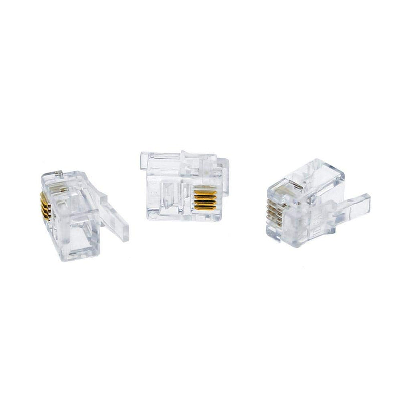 [Australia - AusPower] - SMITON 100PACK RJ11 Connectors Telephone Modular Plugs Male Connectors 6P4C 
