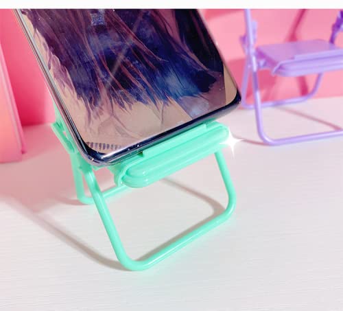 [Australia - AusPower] - Cute Chair Cell Phone Stand for Desk Free You Hands, 3PCS Funny Cell Phone Holder Stand Compatible with Smartphone/Phone/Pad/Tablet/E-Readers,(Green/Pink/Purple) Green/Pink/Purple 