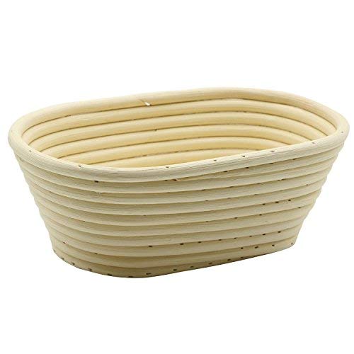 [Australia - AusPower] - 8 inch Oval Banneton Bread Proofing Basket, BetterJonny Artisan Bread Dough Proofing Rattan Basket +Liner Combo for Professional and Home Bakers #8 Oval 8" (21x15x8cm) 
