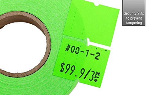 [Australia - AusPower] - Fluorescent Green Perco Labels for Perco 2 Line Labeler Gun - 1 Sleeve, 6,000 Labels 